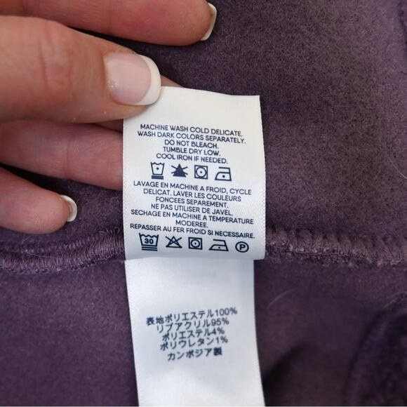Lands' End Women's M Purple Quarter Zip Mock Neck Sherpa Pullover - Picture 10 of 10